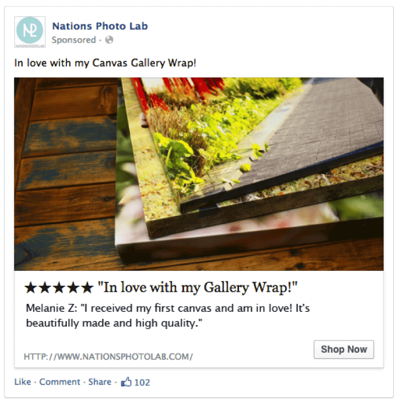 Nations Photo Lab using the power of social proof