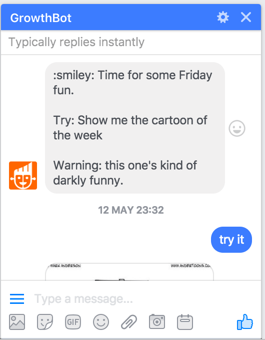 Growthbot on Facebook Messenger