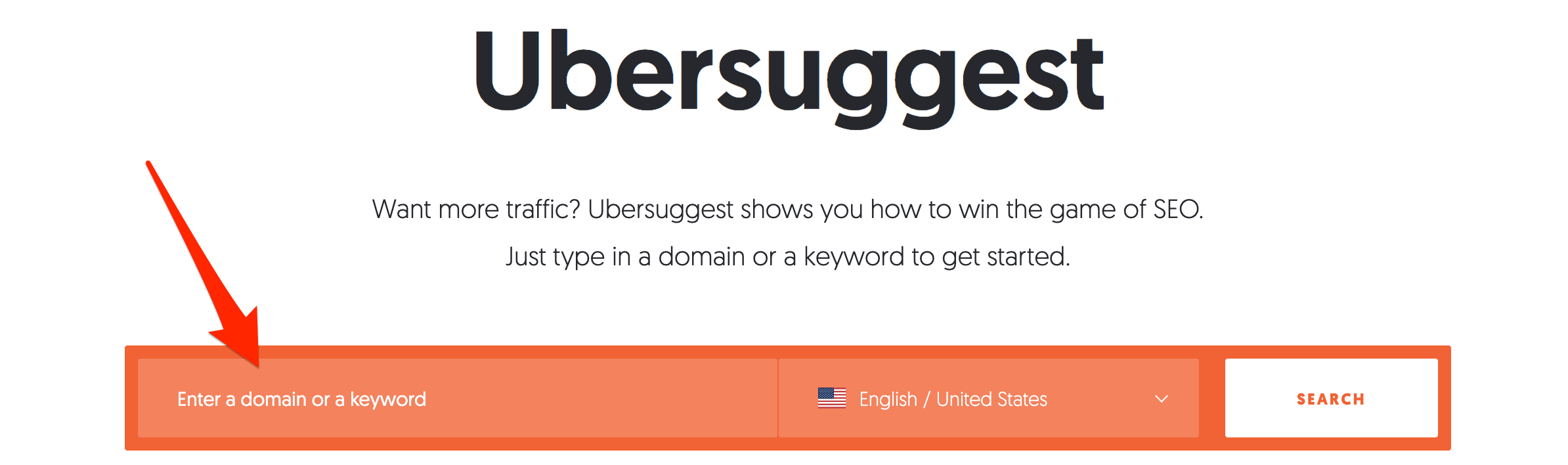 searching for keywords using Ubersuggest