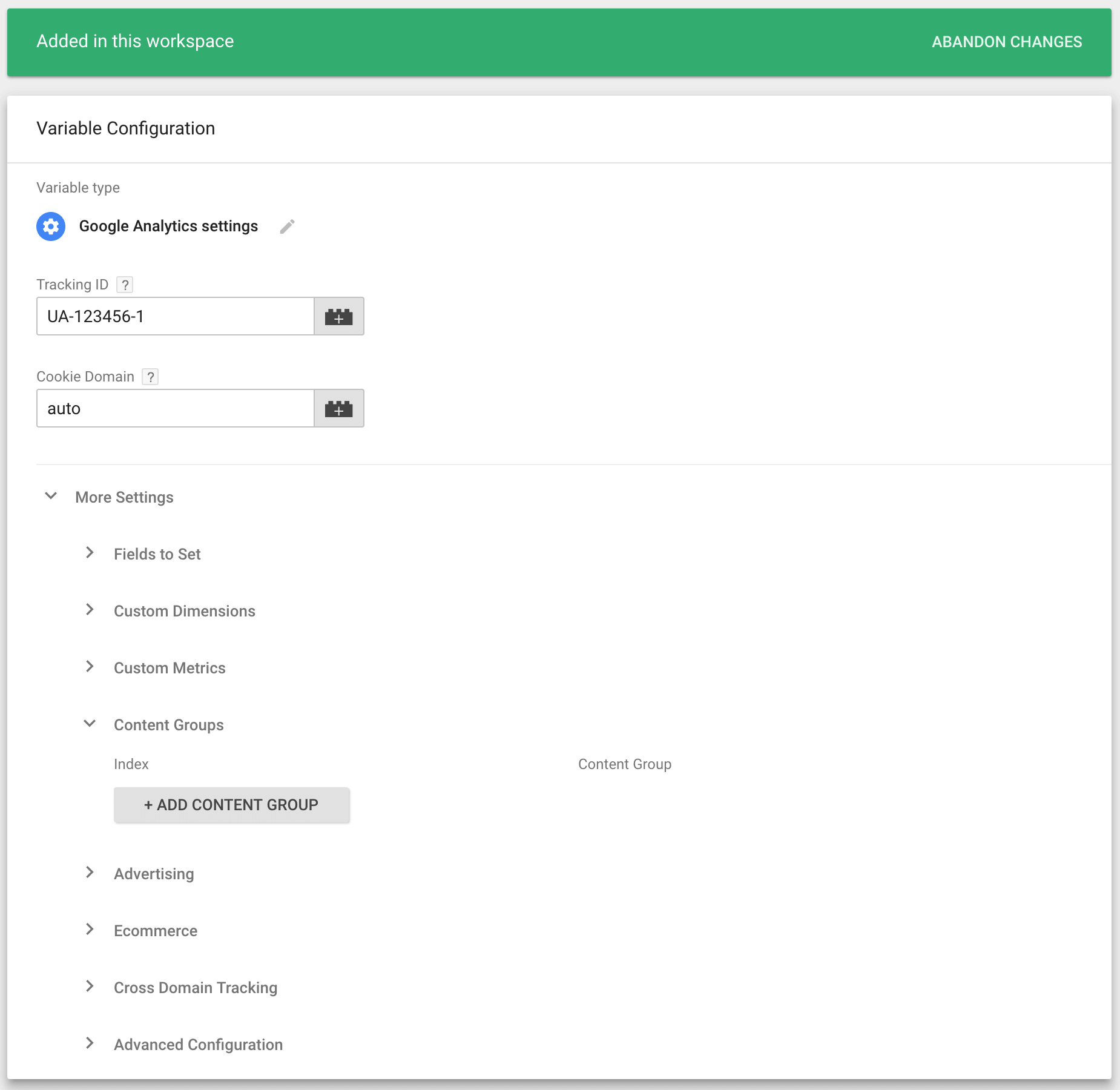 Adding Content Grouping in Google Tag Manager