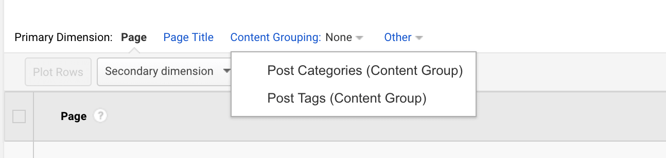 Content Groupings in your All Pages report