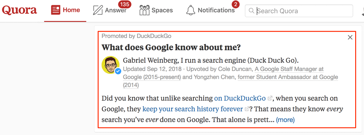 Using Quora promoted answers to boost your reach and raise awareness