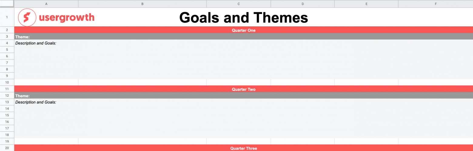 Content Calendar - Quarterly Goals and Themes