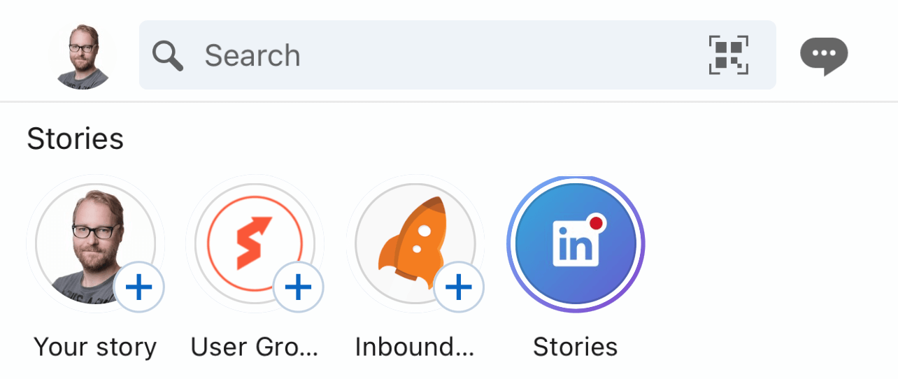 Where to find LinkedIn stories