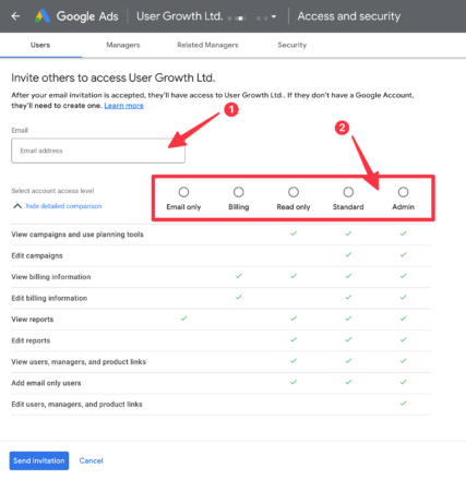 Tutorial: How to add a user or agency to Google Ads - User Growth