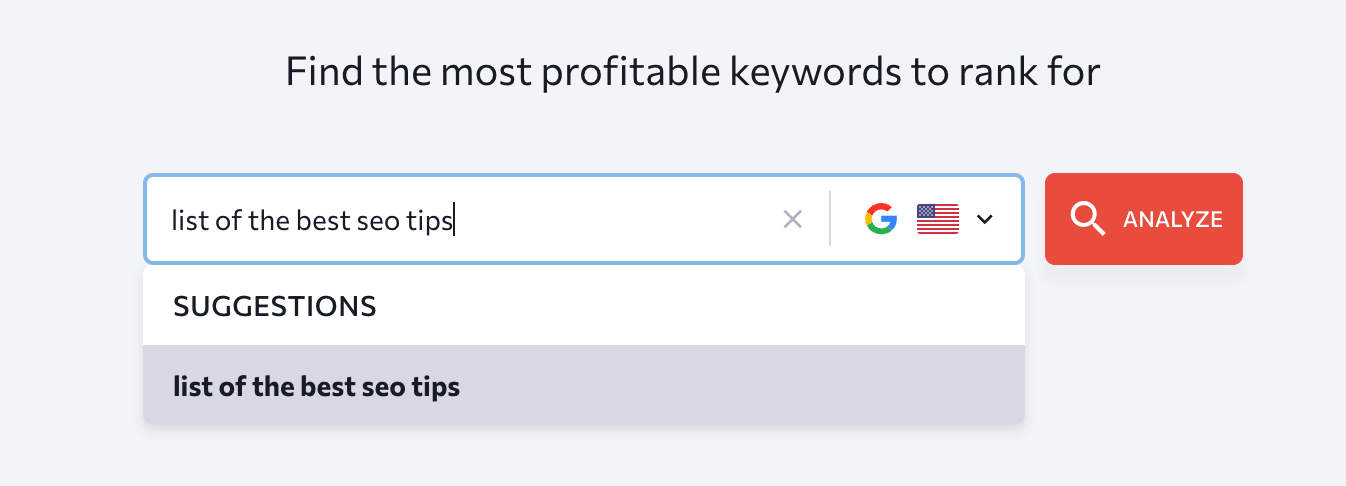 Finding the main keyword for your piece of content to be used in the title tag