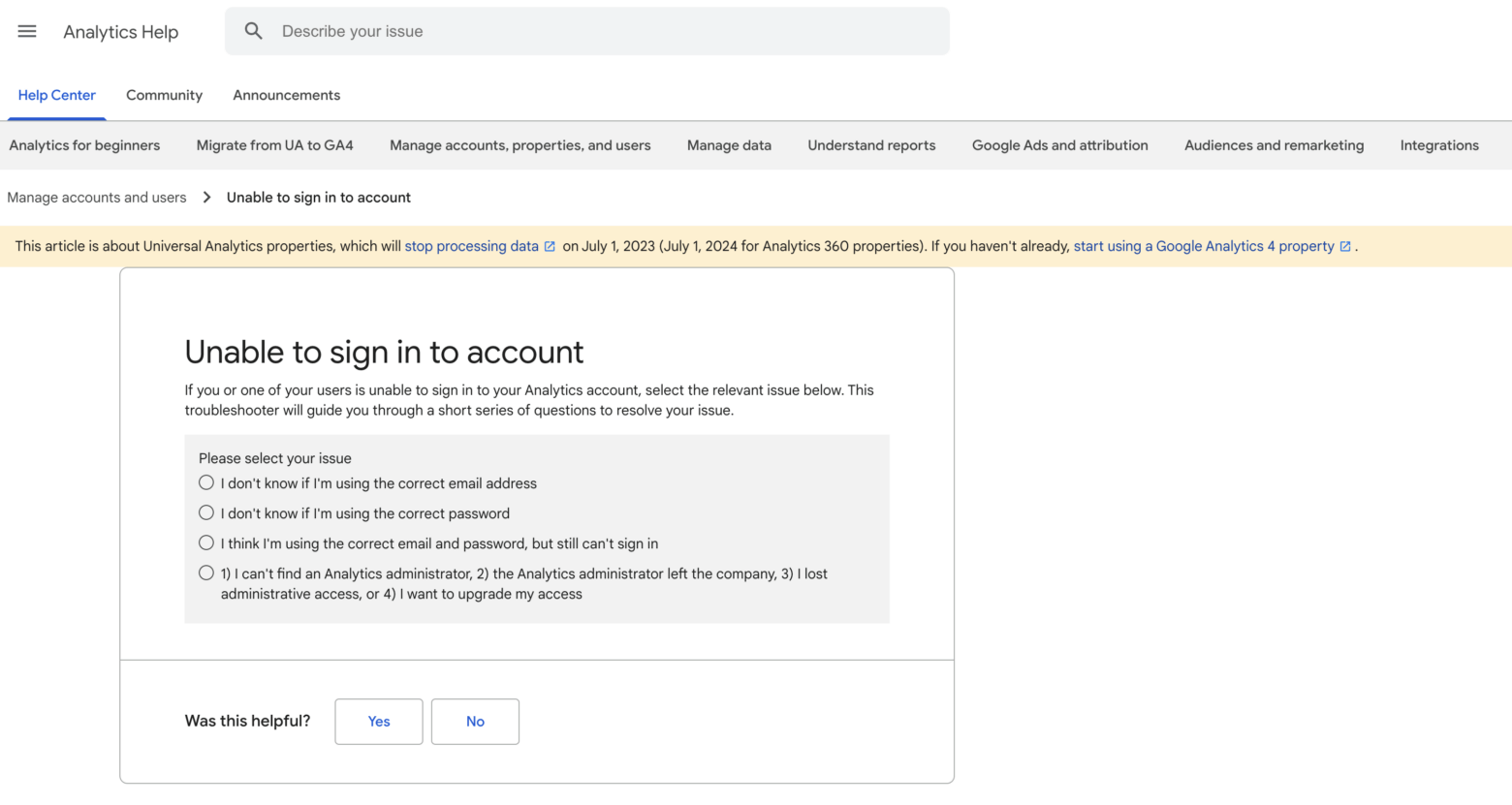 Retrieve lost Google Analytics Account access