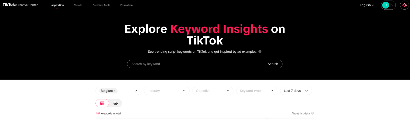 Explore keyword insights on TikTok