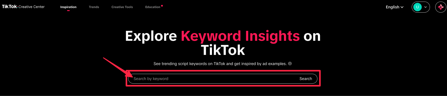 Search for specific keywords while conducting keyword research on TikTok to gain valuable insights.