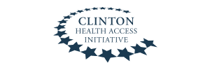 Logo de la Clinton Health Access Initiative comportant un demi-cercle d'étoiles entourant le nom de l'Initiative.